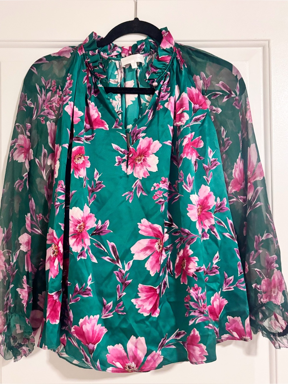 Christy Lynn Silk Floral Blouse